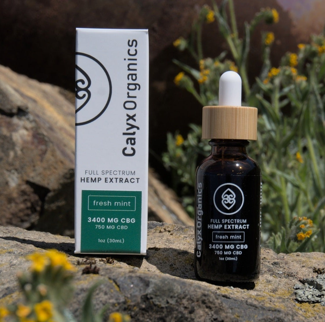 Fresh Mint Full Spectrum CBG Hemp Extract - 3400mg CBG / 750mg CBD Tincture Extracts calyxorganics 